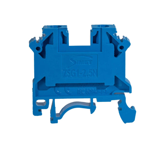 ElmarkMorsetto Passante a Vite da 2.5\,mm per Barra DIN - Blu (Neutro) - Senza Alogeni (HF)