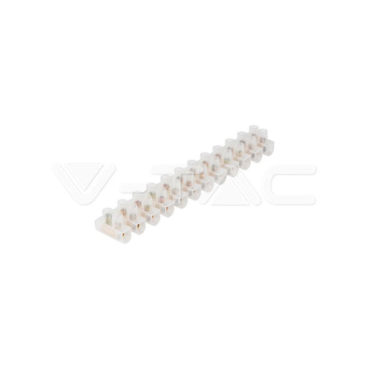 V-TAC Morsettiera 12 Connettori per Cavo Elettrico 5A 5mm Colore Bianco (Confezione 10 Pezzi - 120 Connettori)