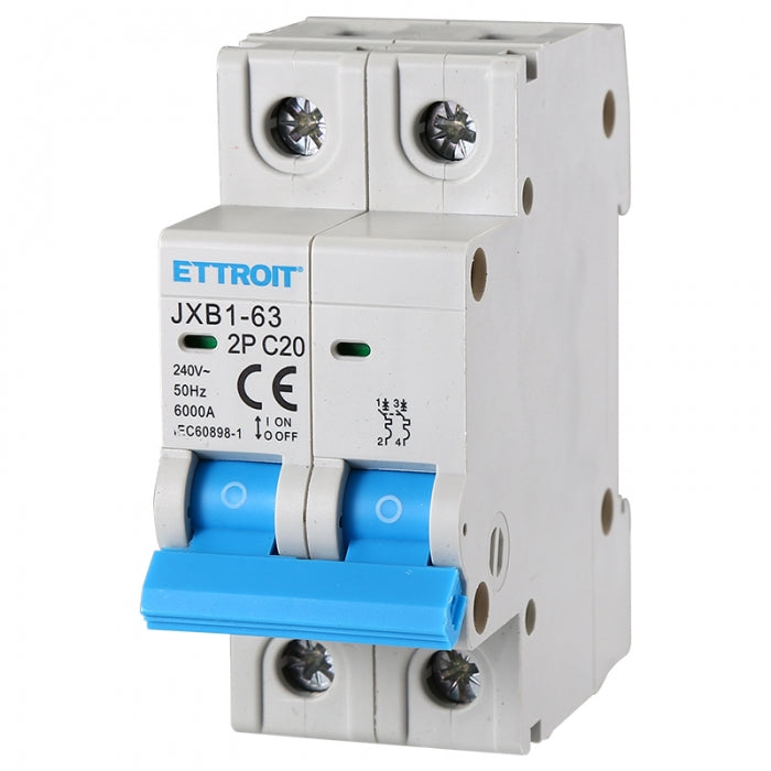 ETTROIT INTERRUTTORE MAGNETOTERMICO 2P 20A 220V 6KA | JX122060