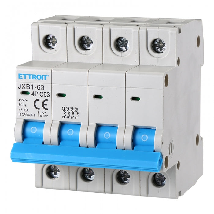 Interruttore Magnetotermico 4P 63A 380V 6KA Ettroit - JX146360