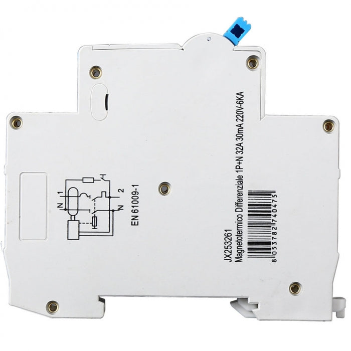 Ettroit interruttore magnetotermico differenziale salvavita 1 modulo 1P+N 32A n 0,03 6000 | jx253261