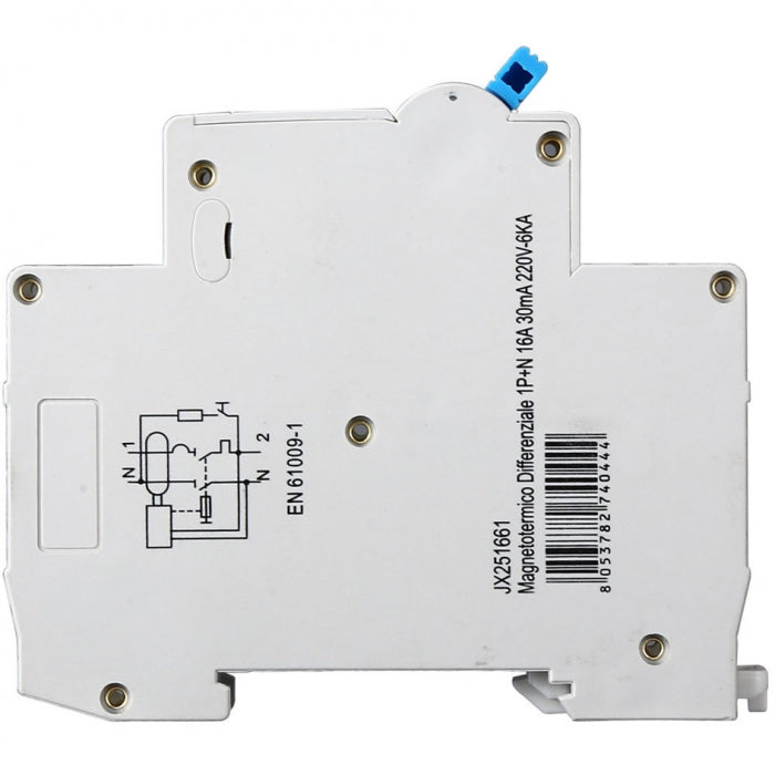Ettroit interruttore magnetotermico differenziale salvavita 1 modulo 1P+N 16A n 0,03 6000 | jx251661