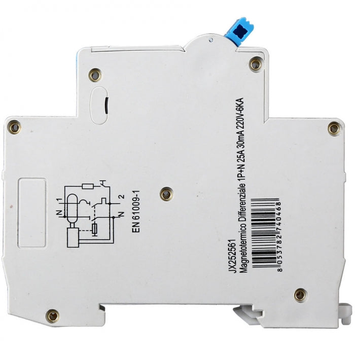 Ettroit interruttore magnetotermico differenziale salvavita 1 modulo 1P+N 25A n 0,03 6000 | jx252561