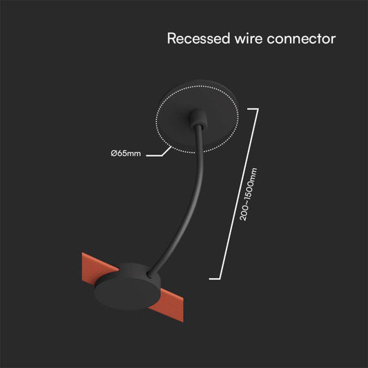 SKU 23131 V-TAC Connettore cavo incassato d: 55mm Colore Nero SKU 23125 / 23126