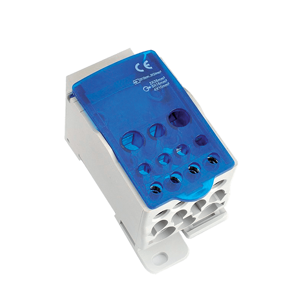 Morsettiera di Distribuzione Unipolare 80A – Ripartitore a Morsetto per Guida DIN