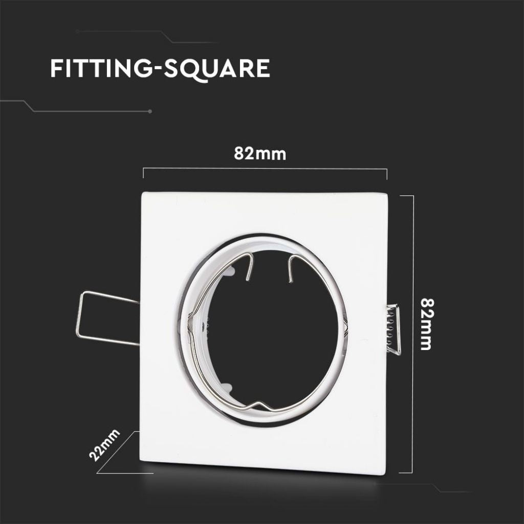 Portafaretto LED da Incasso Quadrato Orientabile Bianco GU10/GU5.3 - V-Tac VT-779-W