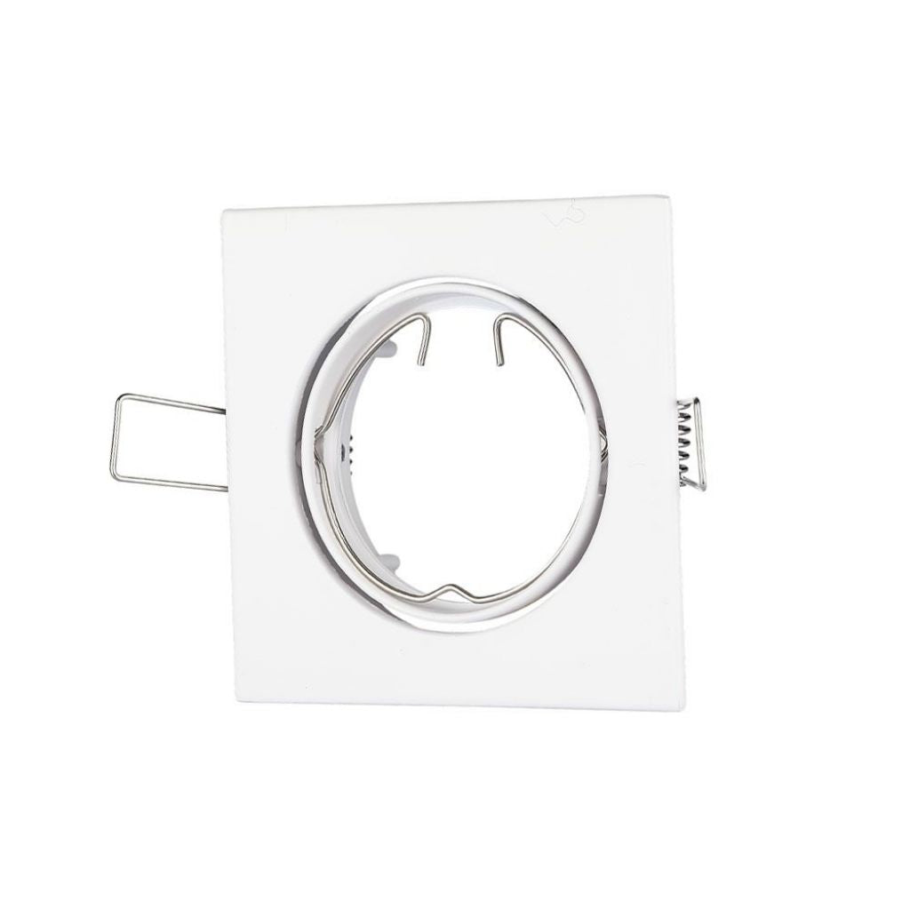 Portafaretto LED da Incasso Quadrato Orientabile Bianco GU10/GU5.3 - V-Tac VT-779-W