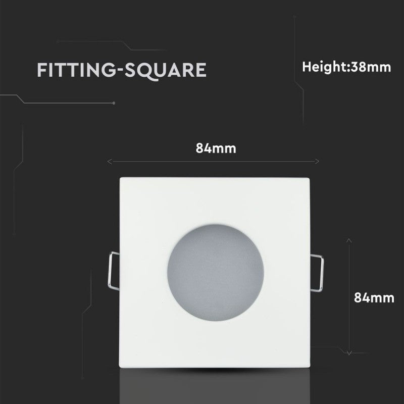 Portafaretto LED da Incasso Quadrato Fisso Bianco GU10/GU5.3 IP54 - V-Tac VT-787SQ 3615