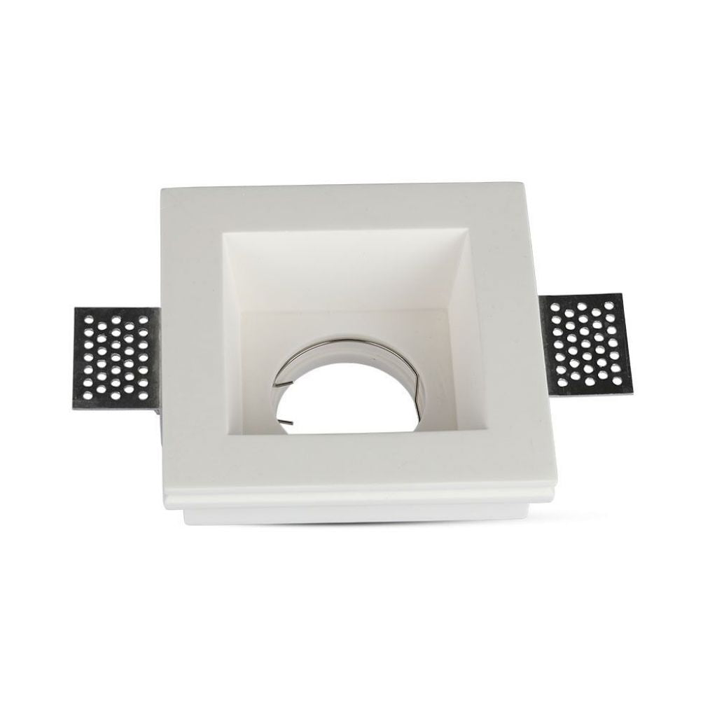 Portafaretto LED da Incasso Quadrato in Gesso Bianco Verniciabile GU10/GU5.3 - V-Tac VT-763 3649