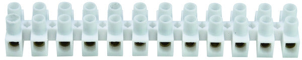MORSETTI BIANCHI TESTA TESTA 12 POLI 2,5 mm² in POLIPROPILENE 85°C 400V