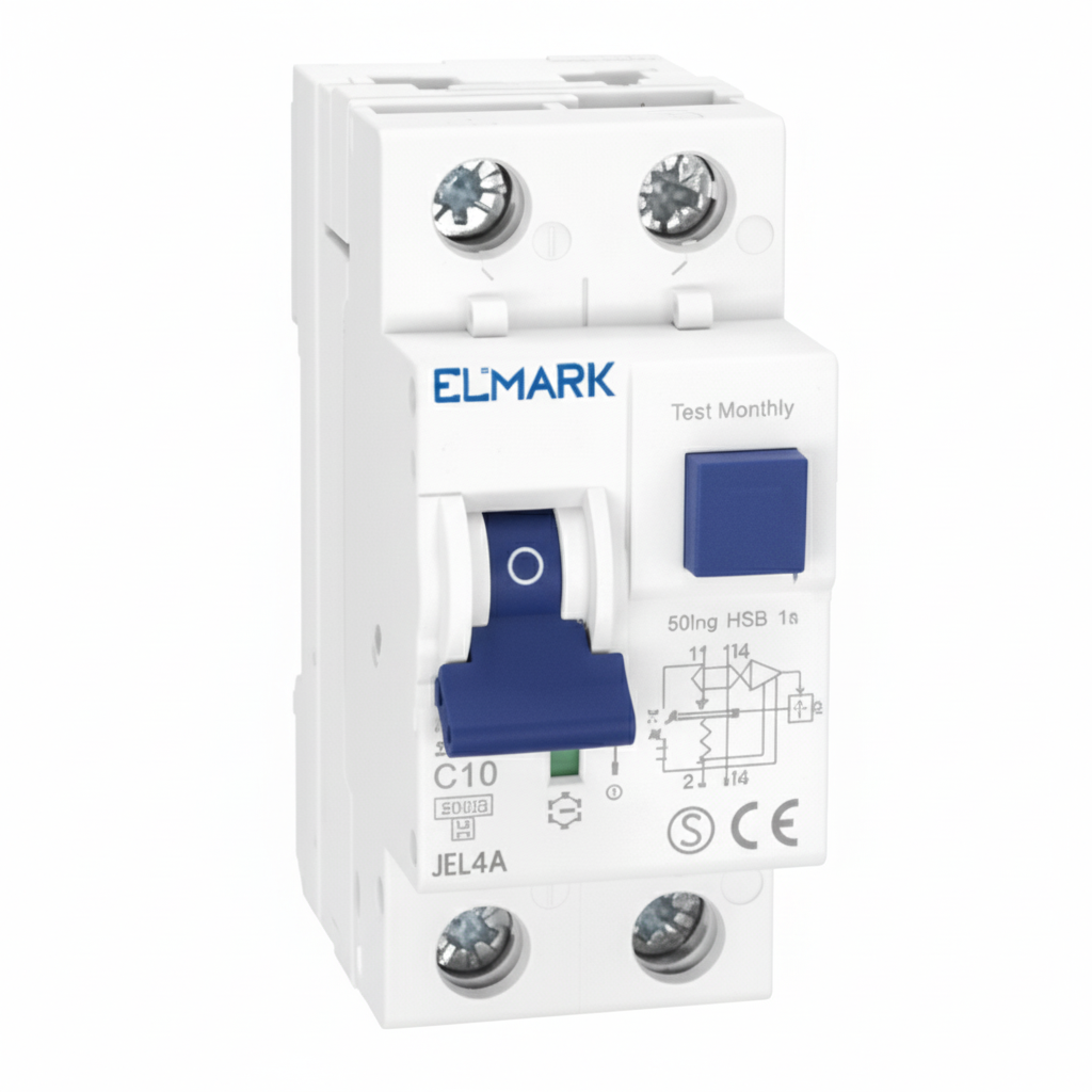 Magnetotermico Differenziale (RCBO) JEL4A 2P 10A 30mA 6kA Classe A Elmark 40211A