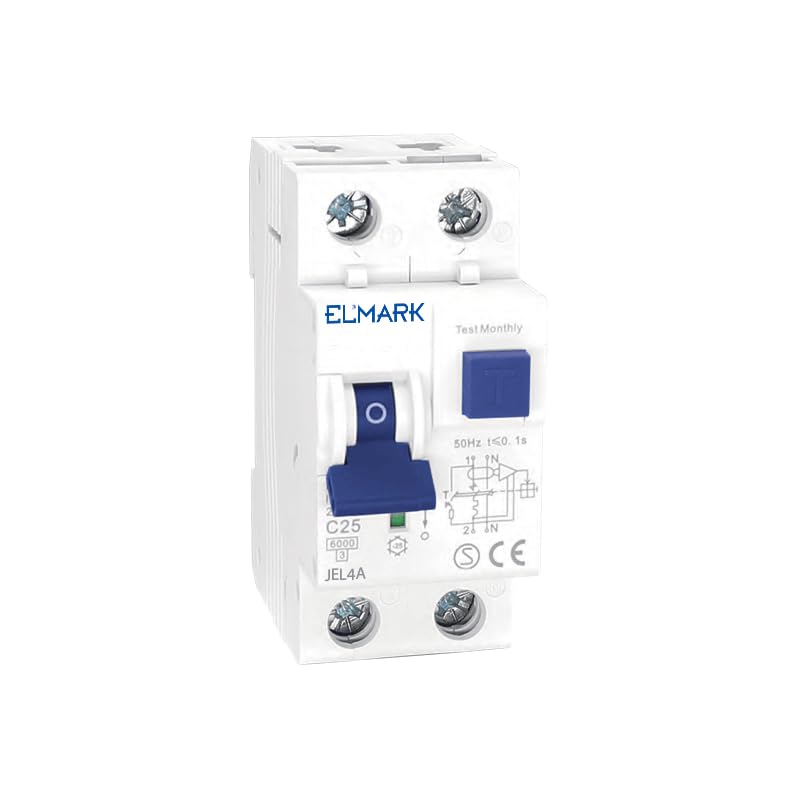 Elmark | Interruttore magnetotermico differenziale 2 poli + neutro 25A 30mA 6kA classe A |40240A
