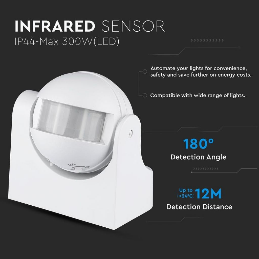 Sensore di Movimento a Infrarossi PIR 180 ° Orientabile a Plafone - V-Tac VT-8003