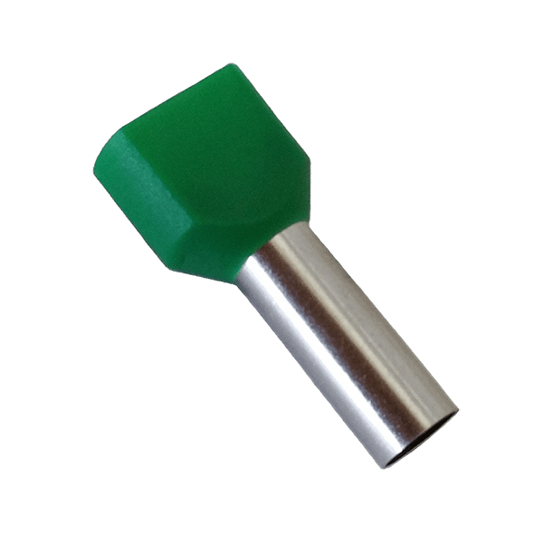 Puntalini / Capicorda a Bussola Doppi 2x10 mm² TE10-14 Verde (Conf. 100 pz) - ELMARK