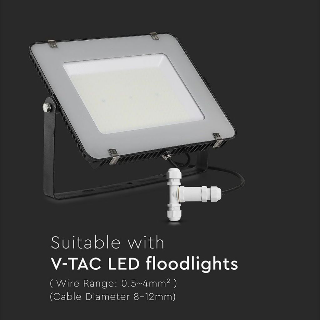 V-TAC Scatola di Derivazione con 3 Terminali 8-12 mm Colore Bianco IP68