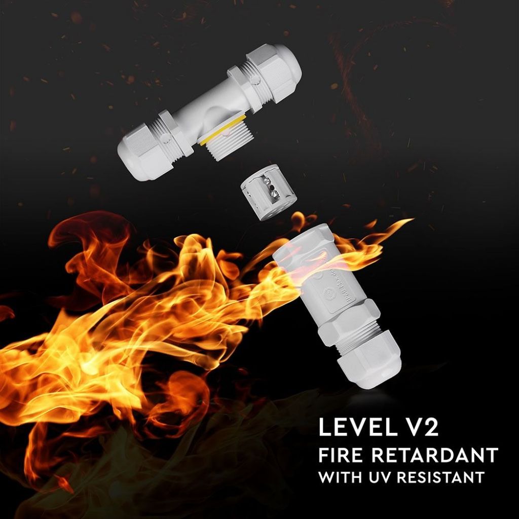 V-TAC Scatola di Derivazione con 3 Terminali 8-12 mm Colore Bianco IP68