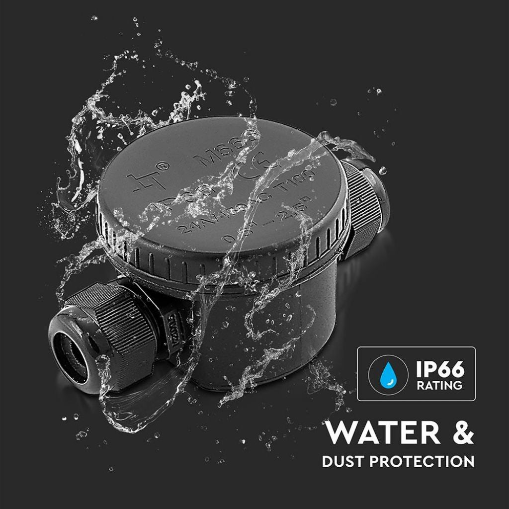 SKU 5987 VT-881 V-TAC Scatola di Derivazione con 2 Terminali 5-9mm Colore Nero IP66
