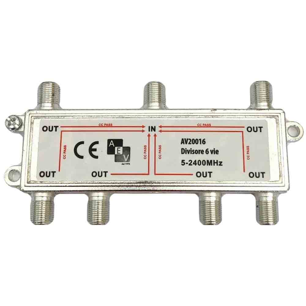 Partitore Induttivo TV/SAT 6 Uscite 5-2400 MHz AEV AV20016