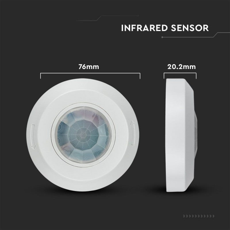 Sensore di Movimento PIR V-TAC 6606 Plafone 360° | Ultra Slim Max 200W LED | IP20