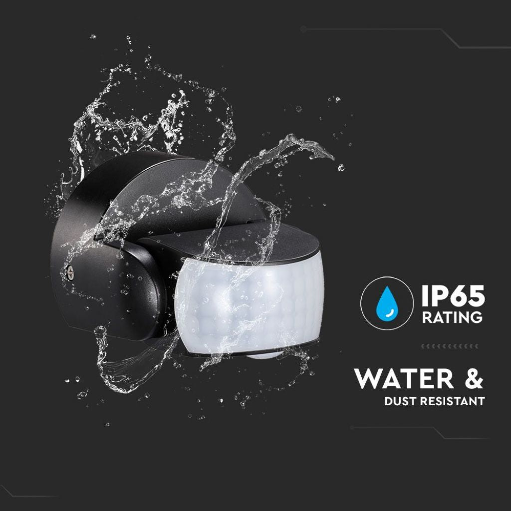 Sensore di Movimento a Infrarossi PIR 180°/360° a Parete/Soffitto IP65 Nero - V-Tac VT-8006 (SKU 6610)