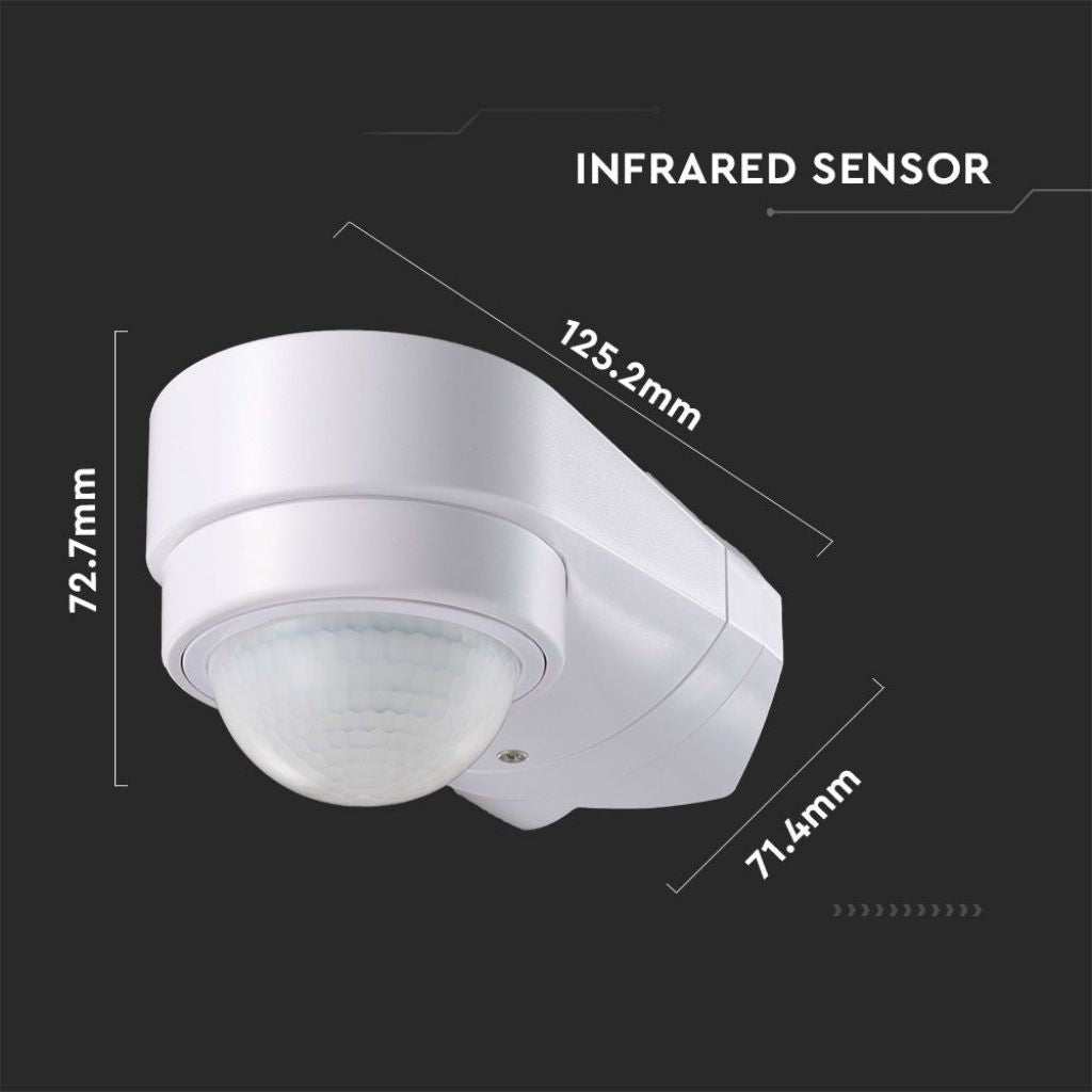 Sensore di Movimento a Infrarossi PIR 240° Angolare per Parete - V-Tac 6613