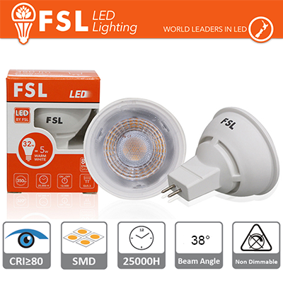 Faretto LED 12volt MR16 6W - Luce Calda 3000K (SKU FLMR166W30K38)