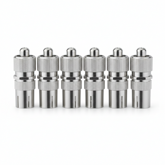 Set 5 Pezzi Presa Antenna TV Maschio 9.5mm - Metallica in Ottone Nichelato - 75 Ohm