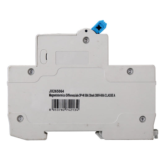Magnetotermico Differenziale 3P+N 50A 30mA 380V 6KA Classe A Ettroit - JX265064