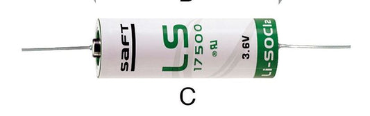 BATTERIA | PILA |LITIO | SAFT | 3,6V | 3,6 Ah | LS17500 | con reofori |