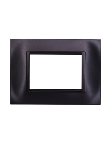 Placca quadrata serie Space, 3 moduli, plastica, nero, compatibile con serie BTicino Living international light light tec - Ettroit LN89302