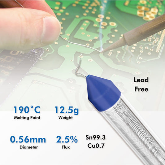 Filo di Stagno in Dispenser Ø 0.56mm Senza Piombo (Rame 0.7%) 12.5g