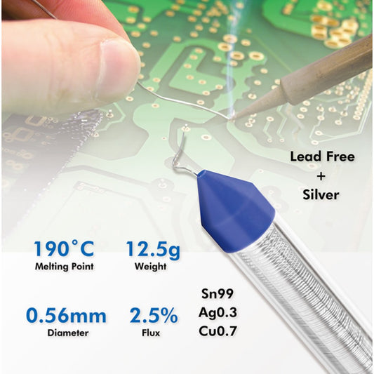 Filo di Stagno in Dispenser Ø 0.56mm Senza Piombo (Argento/Rame) 12.5g