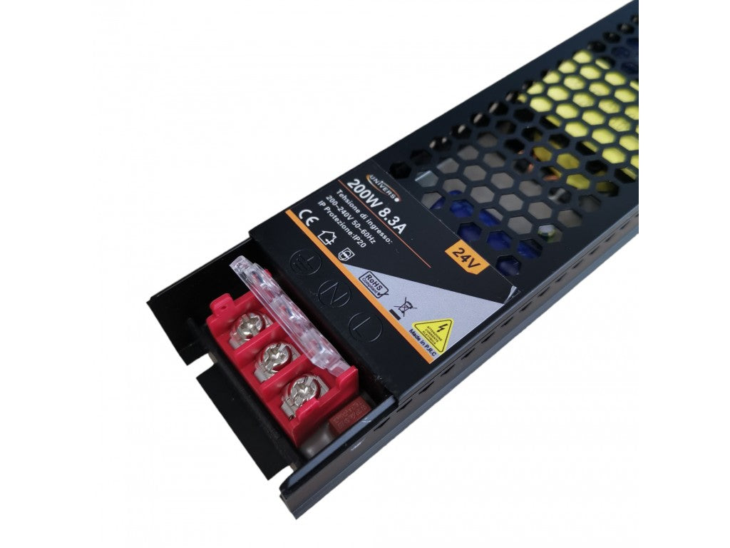 Alimentatore slim stabilizzato 24v 200 watt switch trasformatore 8.3 mha per videosorveglianza e led