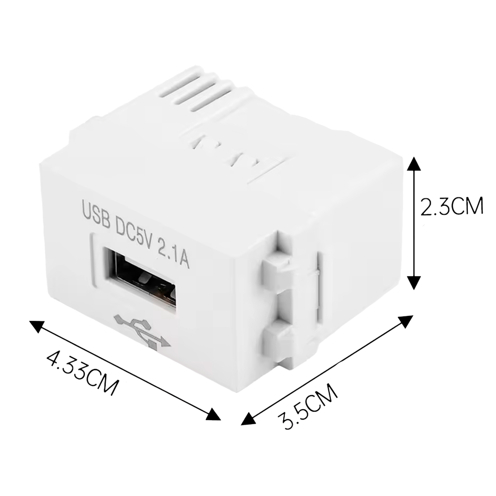 Presa USB da Incasso 2.1A (5V) - Compatta per Scatole 503 e Derivazione