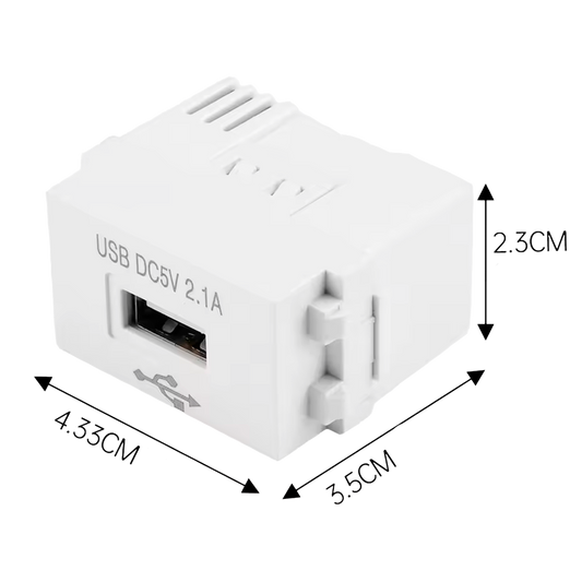 Presa USB da Incasso 2.1A (5V) - Compatta per Scatole 503 e Derivazione