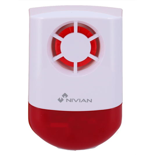 Sirena da Esterno Wireless Nivian Smart - 120 dB - Flash Luminoso e Batteria di Backup