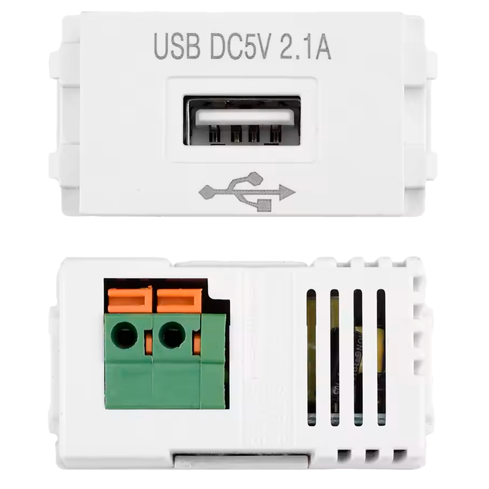 Presa USB da Incasso 2.1A (5V) - Compatta per Scatole 503 e Derivazione