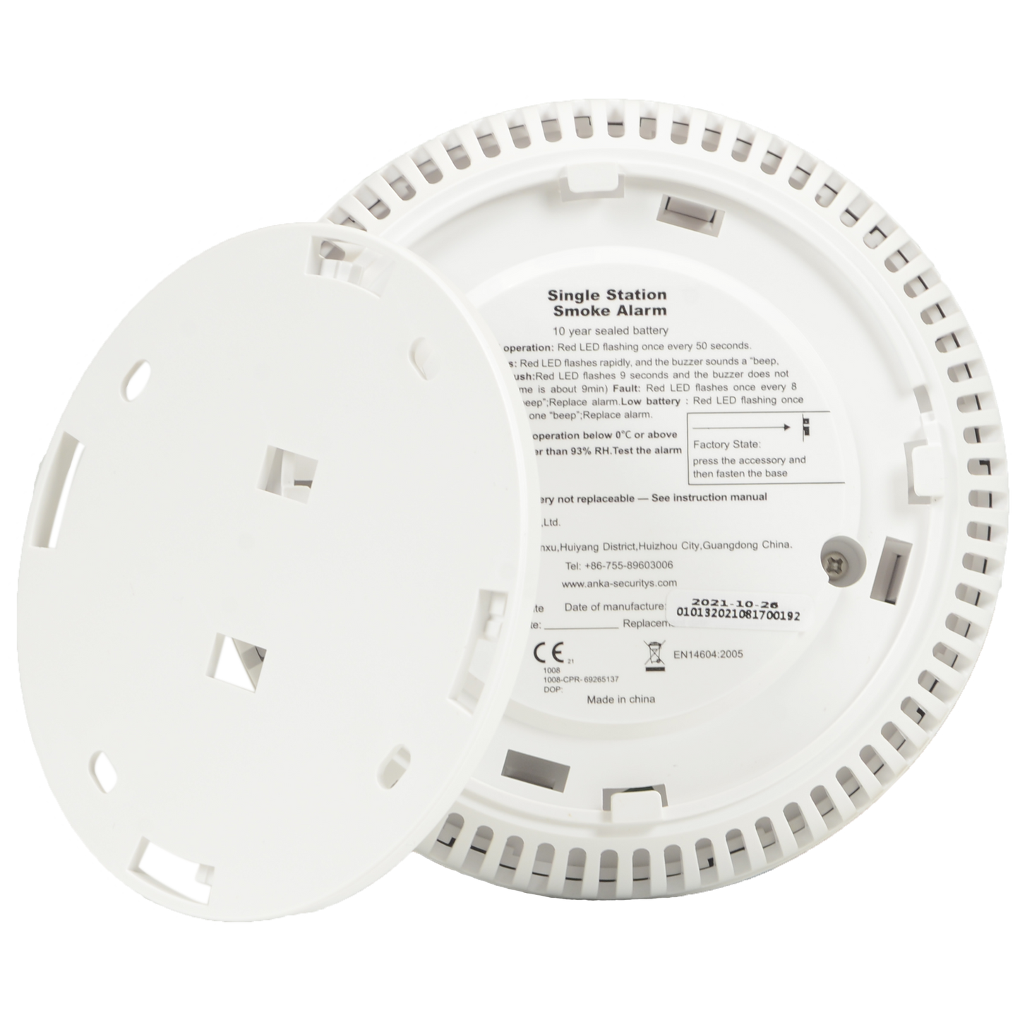 RIVELATORE DI FUMO AUTONOMO Cod. ANKA-763 | marca ANKA certificato secondo le norme EN 14604:2005