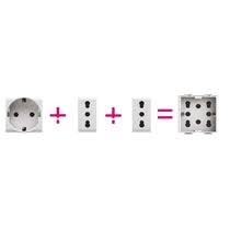 Presa polivalente 4Box Side bianca compatibile Vimar Plana 2 moduli