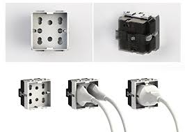 Presa polivalente 4Box Side bianca compatibile Vimar Plana 2 moduli