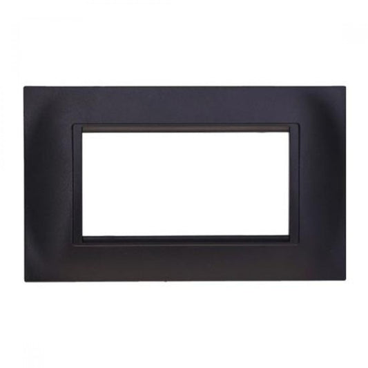 Placca quadrata serie Space, 4 moduli, plastica, nero, compatibile con serie BTicino Living international light light tec - Ettroit LN89302