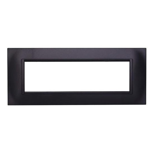 Placca quadrata serie Space, 7 moduli, plastica, nero, compatibile con serie BTicino Living international light light tec - Ettroit LN89702