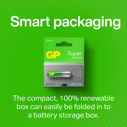 GP Battery | GP151429 | Batteria Super Alcalina 1,5V Stilo AA / 15A-2U4 / LR6 (Confezione 4 Pezzi)