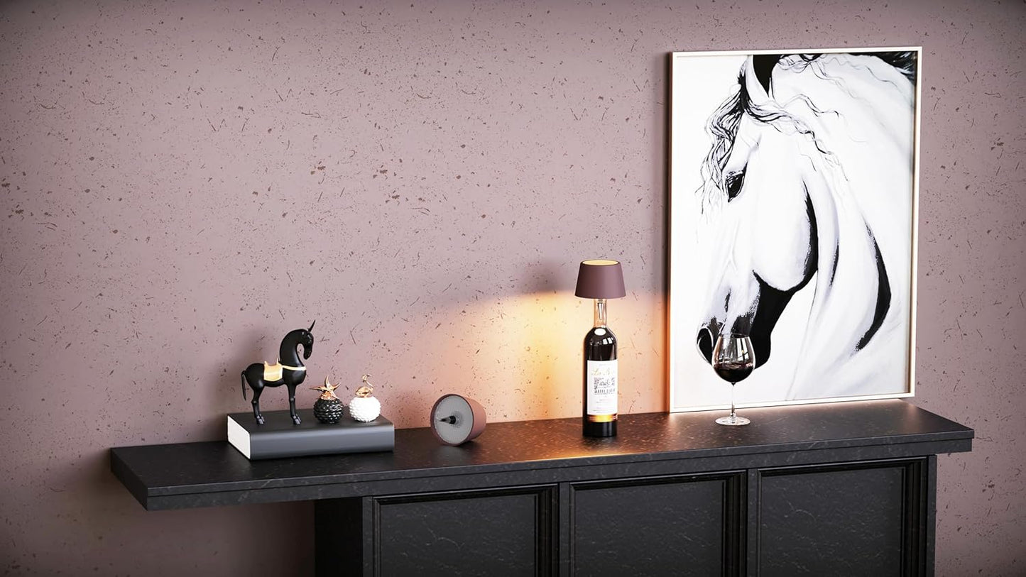 lampada bottiglia ricaricabile,lampada da tavolo senza fili,Controllo Touch da 3 Modalita Temperatura di Colore, per Soggiorno, Camere da Letto,1PZ