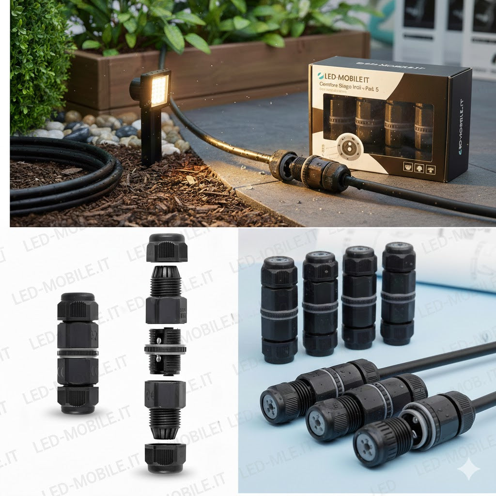 Connettore Lineare Stagno IP68 per Cavi 3 Poli (fino a 1.5mm²) – Giunto Impermeabile Professionale