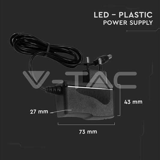 V-TAC VT-23019 SKU 3237 ALIMENTATORE 12VDC 1,5A 18W A SPINA V-TAC