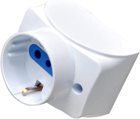 TECHLY 104721 Presa da Muro Italiana/Schuko 16A Bianco salvaspazio