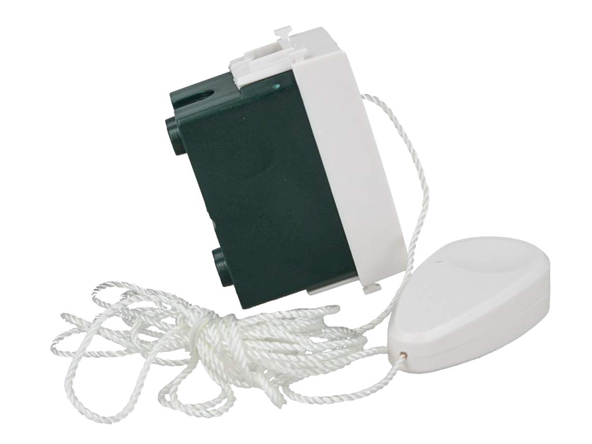 SANDASDON SD70007 Pulsante Tirante NO 1P 10A Bianco Corda 1,8 Metri Compatibile Con Vimar Plana