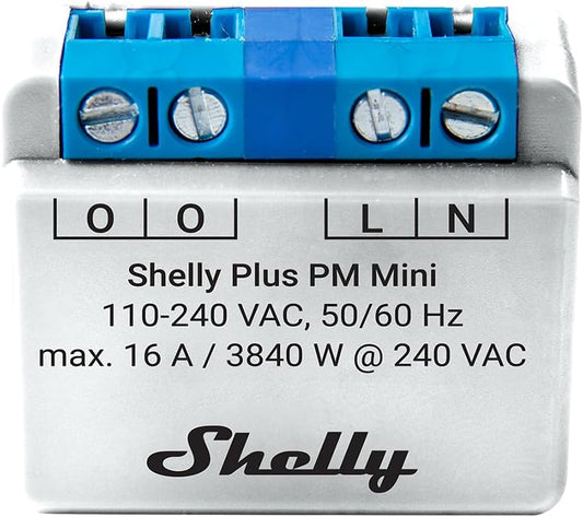 Serie Retrofit - Plus & Mini - Shelly Mini Plus PM - Smart Relay 16A AC WiFi/BT + PM
