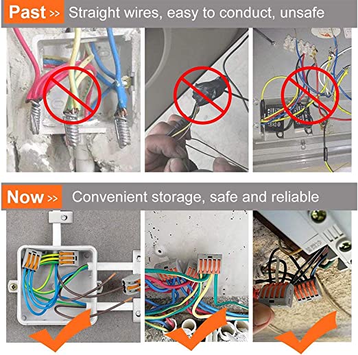 novità nr 10 morsetti a leva fast apri e chiudi 2 vie  per cavi da 0,75 a 2,5 mm
